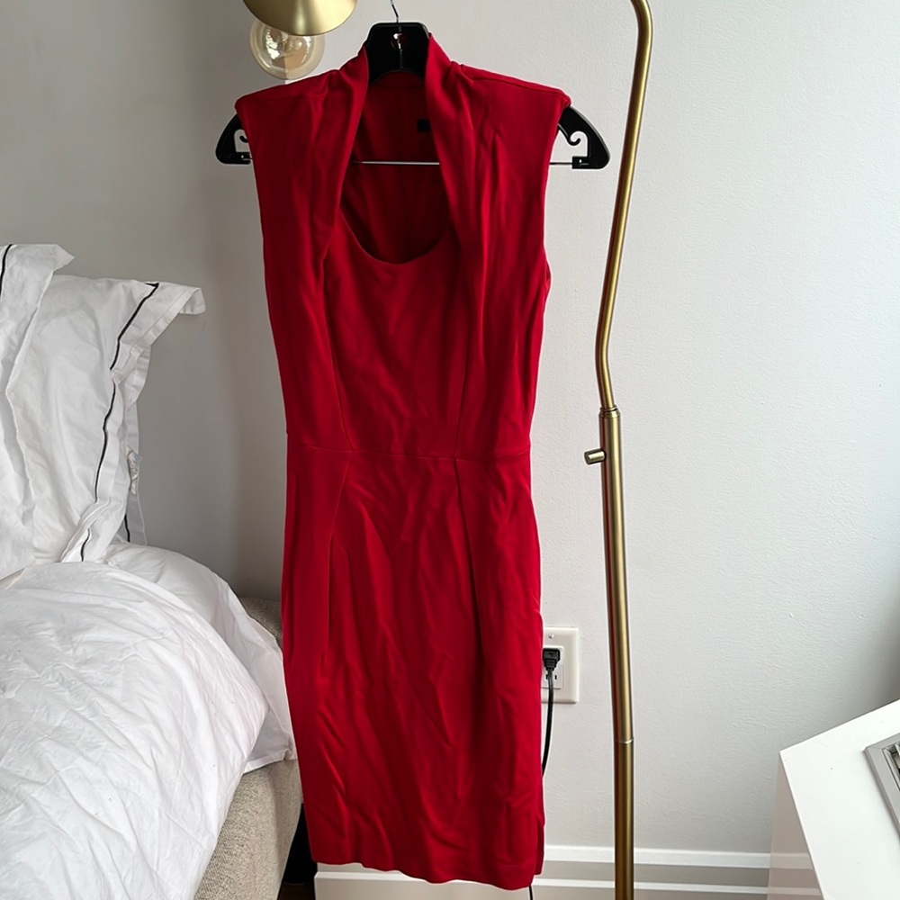 Red Sleeveless Sheath Dress